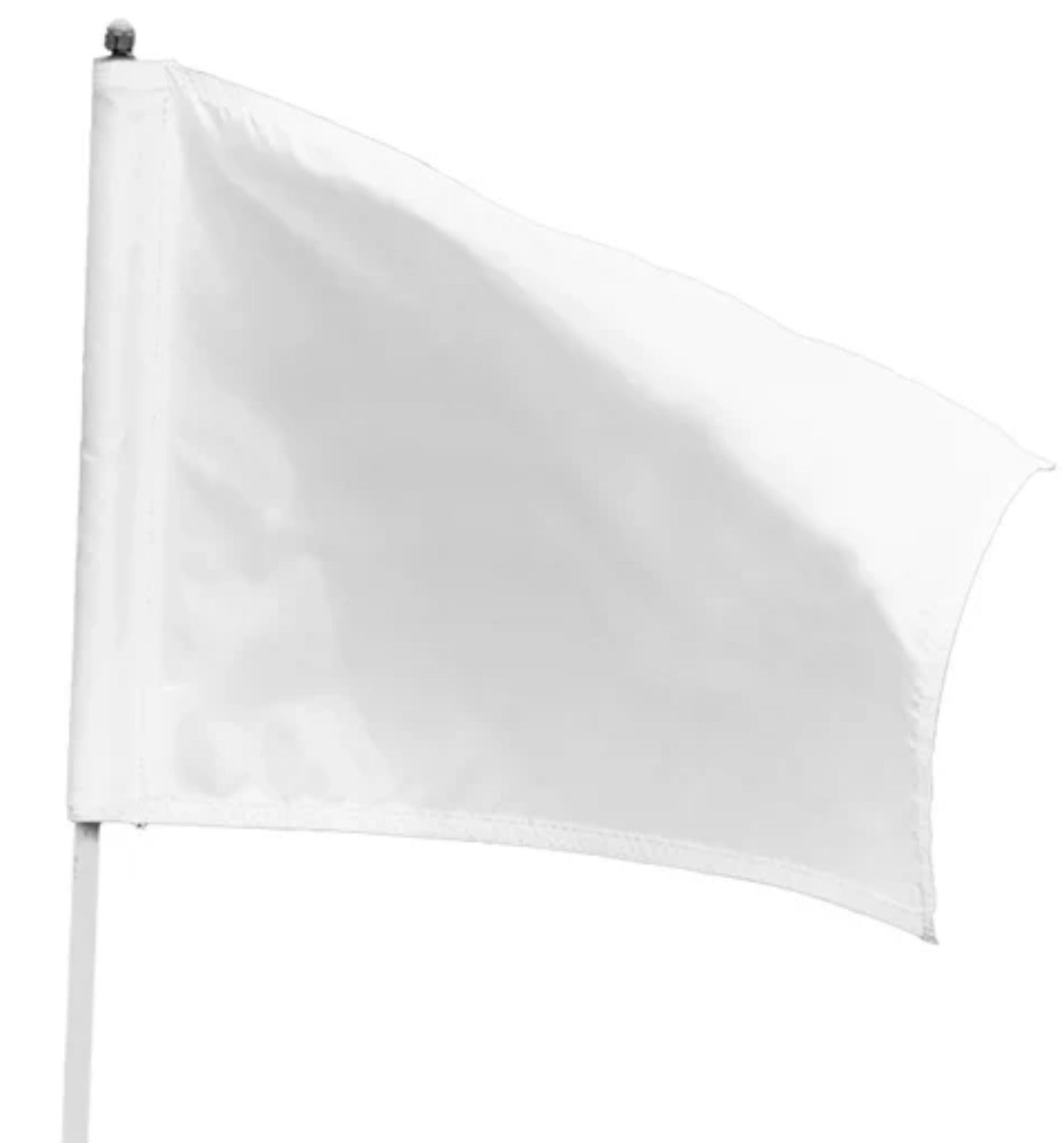 White flag on a white background